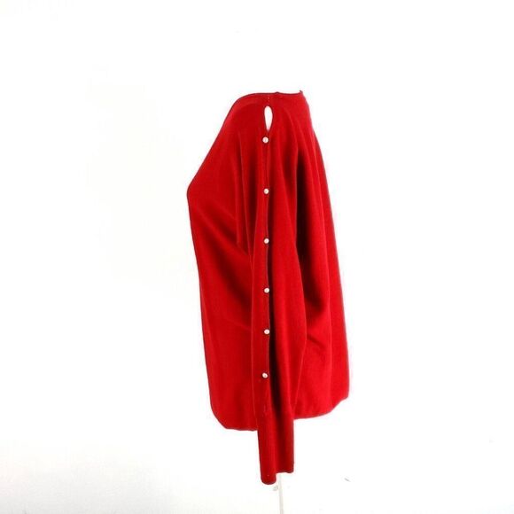 Adrienne Vittadini Red Sweater Medium Rayon Polyester Long Sleeve Round Neck - Picture 3 of 7